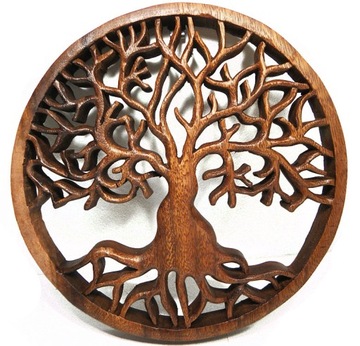 Rzeźba Drewno DRZEWO SZCZĘŚCIA Do powieszenia 20cm