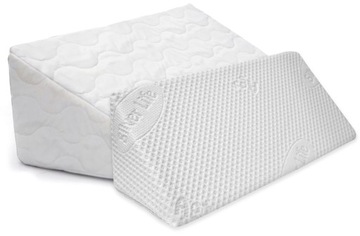 Poduszki kliny pod głowę duży i mały PIANKOWY 67x30 i 60x20 cm Z POKROWCEM