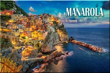 WŁOCHY MANAROLA KLIF KRAJOBRAZ MORZE MAGNES MAGNESY NA LODÓWKĘ 01