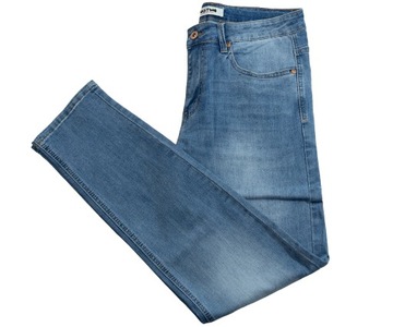 Spodnie jeansy niebieskie ELASTYCZNE DŻINSY PROSTE W46