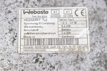 WEBASTO ПАРКОВОЧНОЕ ОБОГРЕВАНИЕ CITROEN C4 I 2.0 16V