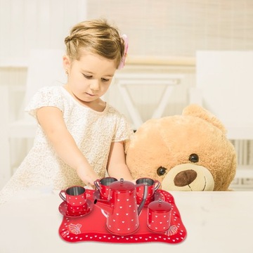 ЧАЙНЫЙ НАБОР ЧАЙНО-КОФЕЙНЫЙ СЕРВИС МЕТАЛЛ ДЕТСКИЕ ЧАШКИ