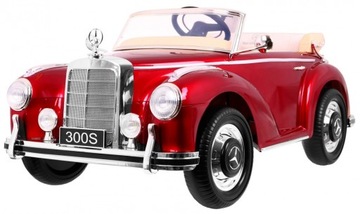 Auto na akumulator dla dzieci Mercedes Benz 300S RetroLakier Czerwony Pilot
