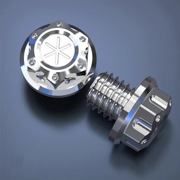 Silver2PCS motocykl M10 * 1.25 CNC lusterka otwór zaślepka śruby lustrzane