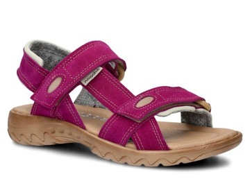 NAGABA 168 PURPUROWY WELUR - SANDAŁ DAMSKI - ROZMIAR 40