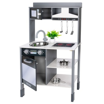 ДЕРЕВЯННАЯ КУХНЯ ДЛЯ ДЕТЕЙ KINDERPLAY ИНТЕРАКТИВНАЯ ВЫТЯЖКА АКСЕССУАРЫ