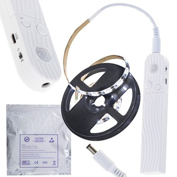 ХОЛОДНО-БЕЛАЯ СВЕТОДИОДНАЯ ЛЕНТА С ДАТЧИКОМ ДВИЖЕНИЯ И ЗАМЕРА, АККУМУЛЯТОРОМ ИЛИ USB 1М