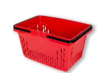 Корзина для покупок красная пластик 28л.