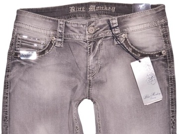 BLUE MONKEY spodnie GRAY jeans LUCY _ W30 L32