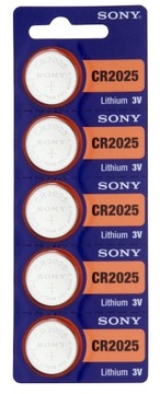 Литиевая батарея Sony CR2025, 5 шт.