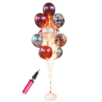 STOJAK LED balony 150 cm czerwony dekoracja pompka