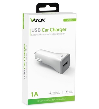 УНИВЕРСАЛЬНОЕ АВТОМОБИЛЬНОЕ USB ЗАРЯДНОЕ УСТРОЙСТВО 5В 1А VAYOX