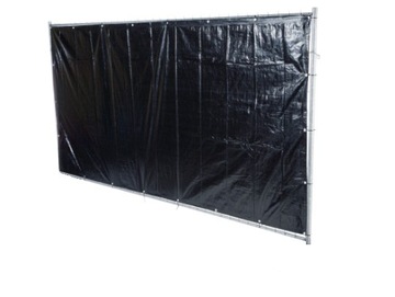 Plandeka na ogrodzenie 1,76x3,41m CZARNA - 150g/m2
