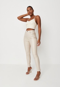 MISSGUIDED BEŻOWE RURKI SKÓRA R42 D273042