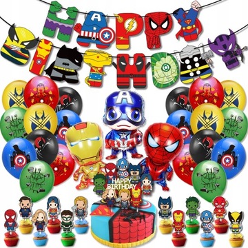 Avengers SpiderMan Tematyczny baner urodzinowy