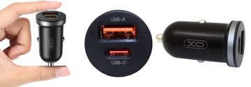 MOCNA ŁADOWARKA SAMOCHODOWA ZAPALNICZKA XO PD 30W QC 3 1xUSB 1xUSB-C CZARNA