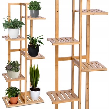 KWIETNIK DREWNIANY STOJĄCY STOJAK BAMBUSOWY NA KWIATY DONICZKI REGAŁ 102 cm