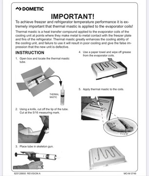 Термопаста для холодильников Dometic Electrolux Thetford Waeco