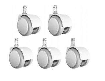 Kółka do fotela obrotowego BIAŁE IKEA 50 mm fi.10 mm