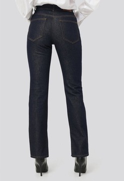 Na-Kd nowe granatowe prote spodnie dżinsowe jeansy 34