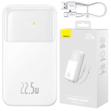 Baseus Power Bank Rychlé Nabíjení 20000MAH 22.5W Usb-c Lightning Kabel