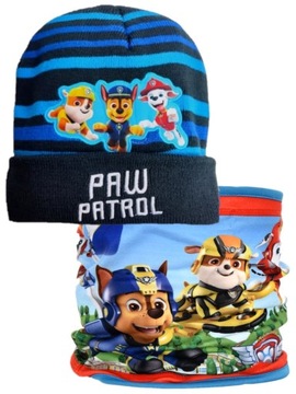 Ciepła czapka zimowa dziecięca + komin Psi Patrol