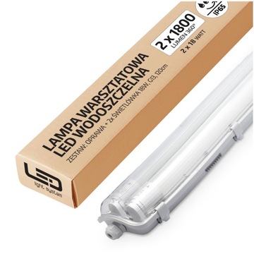 Lampa Warsztatowa LED Hermetyczna 120x2 świetlówka T8 18W 4000k Neutralna