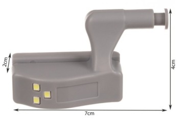 ЛАМПА НА ПЕТЛИ ШКАФА 3 LED + АККУМУЛЯТОР