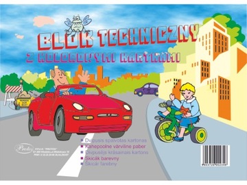 BLOK TECHNICZNY A4 KOLOR KOLOROWY PROTOS
