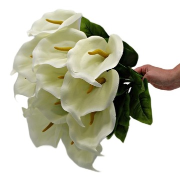 КАЛЛИ БЕЛАЯ КАЛЛА БОЛЬШОЙ БУКЕТ ИСКУССТВЕННЫЕ ЦВЕТЫ КАК ЖИВЫЕ ВЕТКИ ДЛЯ ВАЗЫ