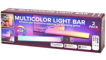 2x Lampa LED RGB Belki Świetlne Light Bar Pion i Poziom Sensor Muzyki Pilot
