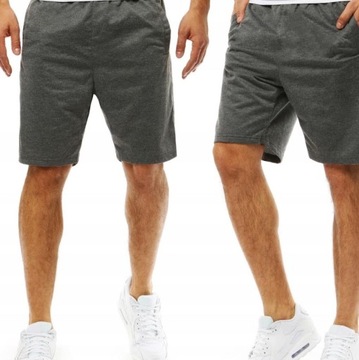 Spodenki męskie dresowe przed kolano rozm 2XL krótkie spodnie GRAFIT