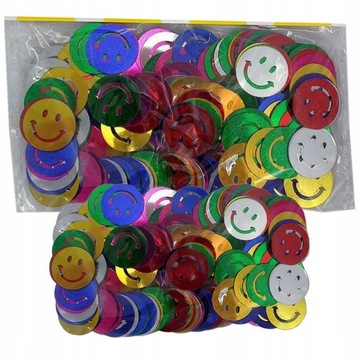 ДЕКОРАТИВНЫЕ КОНФЕТТИ СМАЙЛЫ, ДЕКОРАТИВНЫЕ МЕТАЛЛИЧЕСКИЕ БАЙЕТКИ