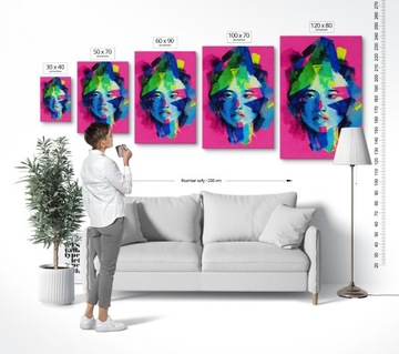 Картина на холсте гостиная спальня абстрактное лицо розовый ABST00027 60x90
