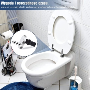 ZAWIASY DO DESKI SEDESOWEJ WYMIENNE NAKRĘTKI MOCUJĄCE 50MM - 4 SZTUKI