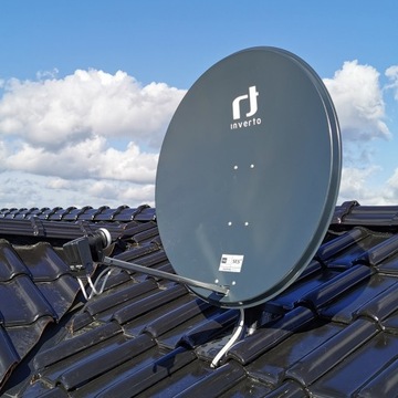 CZASZA SATELITARNA ANTENA INVERTO 80 ZESTAW KONWERTER QUAD KABEL 25m UCHWYT