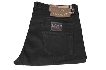 SPODNIE MĘSKIE JEANSOWE BAWERŁNIANE CZARNE PROSTE DŻINSYW38 L30 PAS 96-102