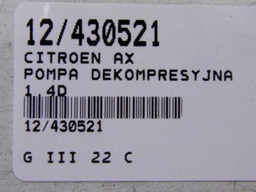 CITROEN AX POMPA VACUM 1,4D 443029D VAPEC 12