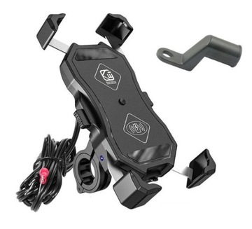 UCHWYT MOTOCYKLOWY Z ŁADOWARKĄ INDUKCYJNĄ +USB