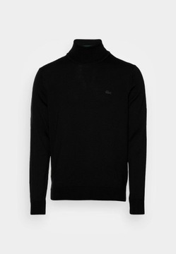 Sweter wełniany z golfem męski LACOSTE czarny L