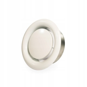 ANEMOSTAT WYWIEWNY 200 mm BIAŁY METALOWY RAMKA MONTAŻOWA