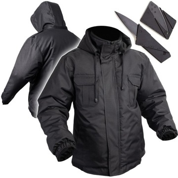 Kurtka Wojskowa OCHRONA czarna ZIMOWA GRATIS 3XL