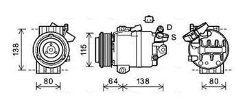 AVA QUALITY COOLER RTAK565 KOMPRESOR KLIMATIZACE