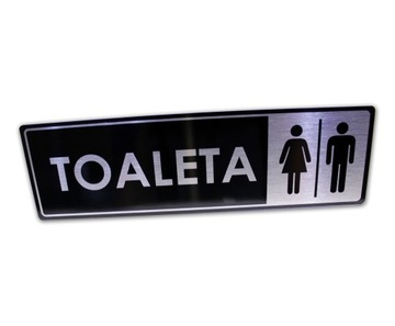 Tabliczka WC 20x6 toaleta - różne wzory, Black AL