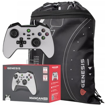 Gamepad Bezprzewodowy GENESIS Mangan 400 Pad BIAŁY + Worek Plecak Sznurkowy