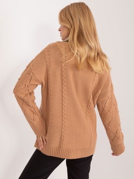 ROZPINANY sweter PEREŁKI modny wzór KIESZONKI szary 4034 one size