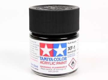 MODELARSKA FARBA AKRYLOWA CZARNA MATOWA TAMIYA 23ml XF-1 BLACK (MATT)