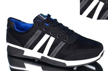 BUTY SPORTOWE DO PRACY LEKKIE WYGODNE MODNE ORYGINAŁ PÓŁBUTY CZARNE TRAMPKI