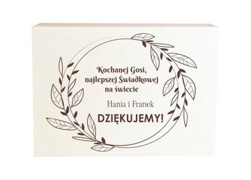 Drewniana skrzyneczka na herbatę z grawerem