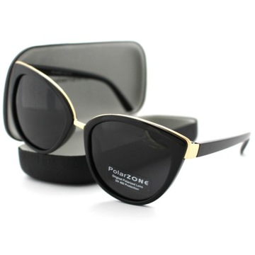 OKULARY PRZECIWSŁONECZNE DAMSKIE Polaryzacyjne PolarZONE UV400 ETUI +GRATIS